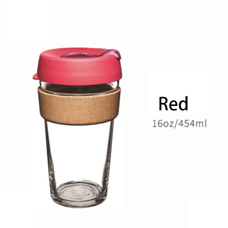 Reusable & Portable Glass Coffee Cup With Lid & Sleeve, For Home, Travel & More