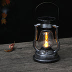 Antik-inspirierte Solar-LED-Laterne mit Glaskugel und Metallgriff