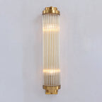 Contemporary Pillar Wall Sconce Light Crystal 2 Heads