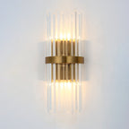 Contemporary Pillar Wall Sconce Light Crystal 2 Heads