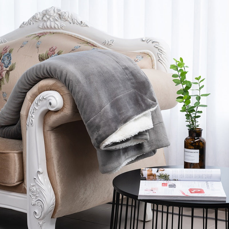Ladies' Cozy Reversible Blanket with Microfiber Fabric