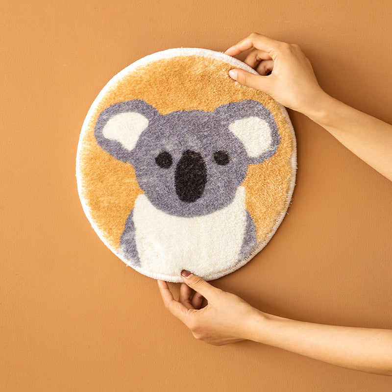 Round Microfiber Coasters with Animal Motifs and Non-Slip Backing