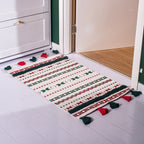 Flat-Woven Runner Rug with Nordic Christmas Pattern