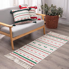 Flat-Woven Runner Rug with Nordic Christmas Pattern
