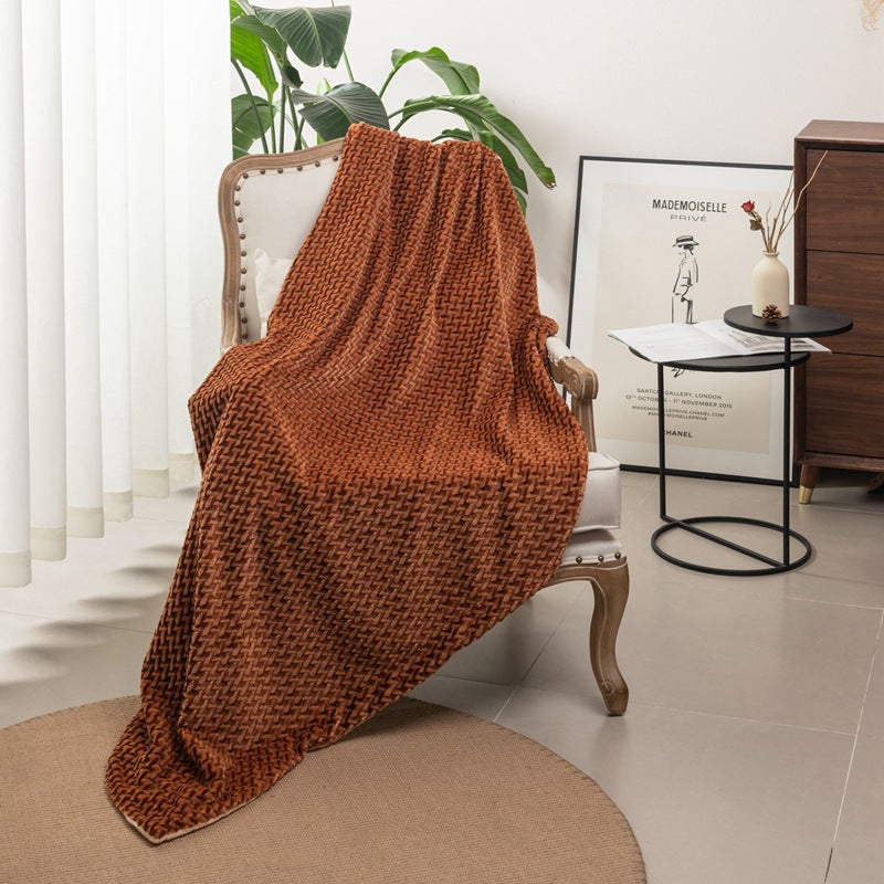 Cuddly Blanket with Cable Pattern