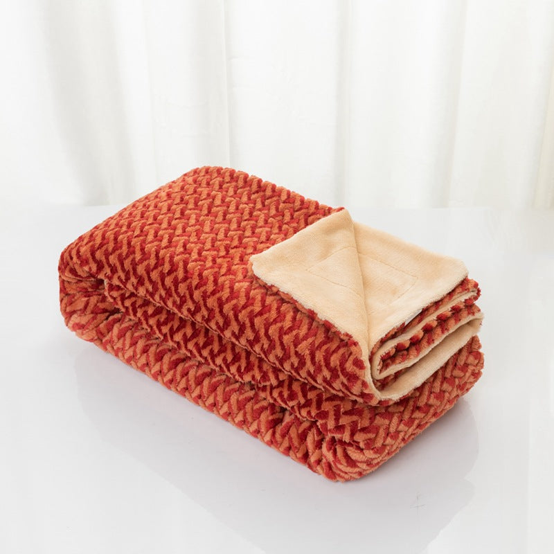 Cuddly Blanket with Cable Pattern