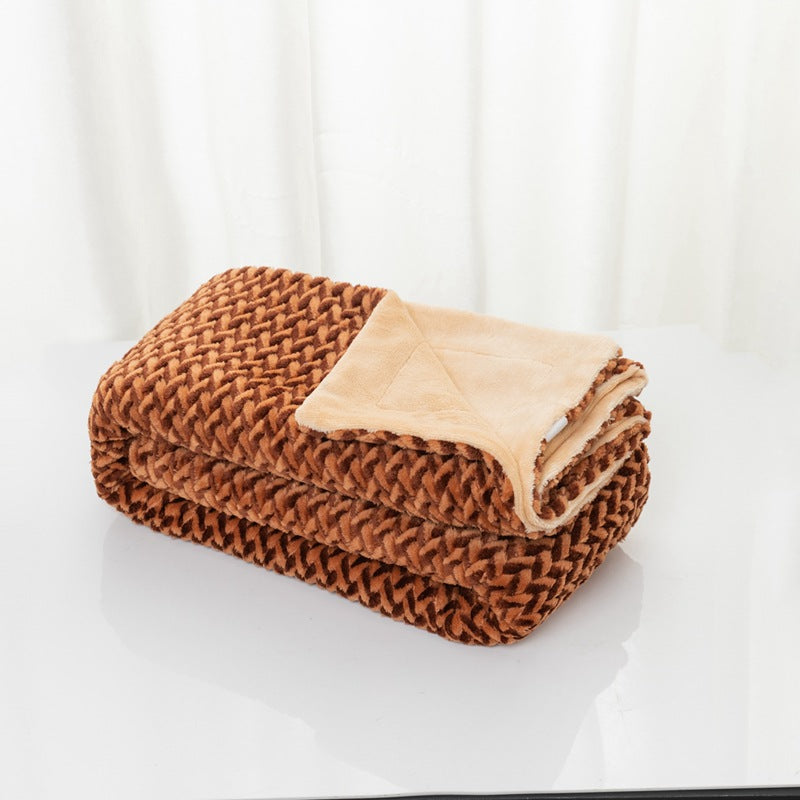 Cuddly Blanket with Cable Pattern