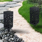 LED-Solar-Gartenleuchte in quadratischer Säulenform