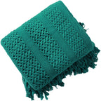 Knit Blanket with Fringes