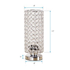 Crystal Table Lamp - Modern Night Light with Chrome Finish