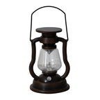 Antik-inspirierte Solar-LED-Laterne mit Glaskugel und Metallgriff