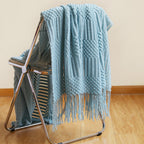 Knitted Blanket with Textured Design
