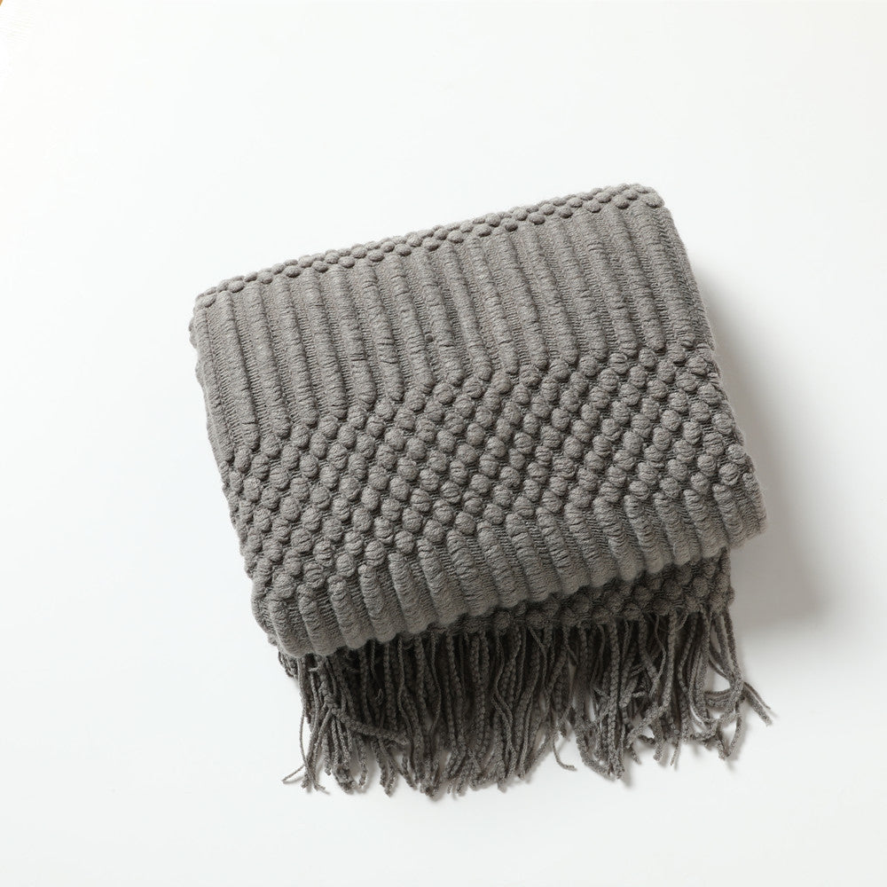 Knitted Blanket with Textured Design