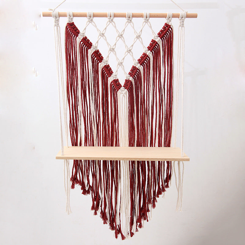 Wandmontiertes Makramee-Regal