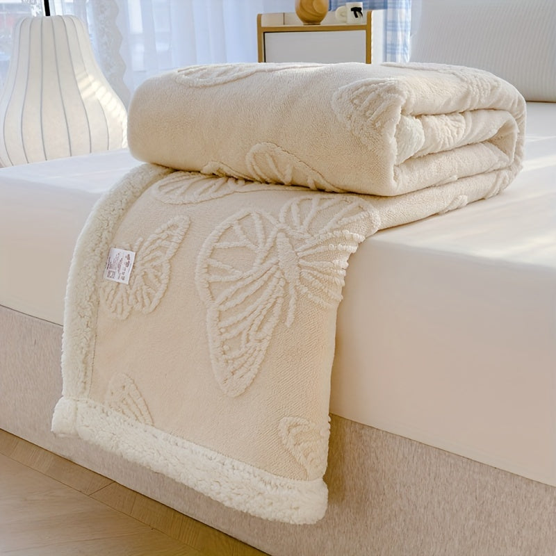 Soft Fleece Blanket with Butterfly Design