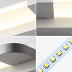 Balkenförmige Badezimmer-Wandleuchte aus Acryl mit abgerundeten Ecken