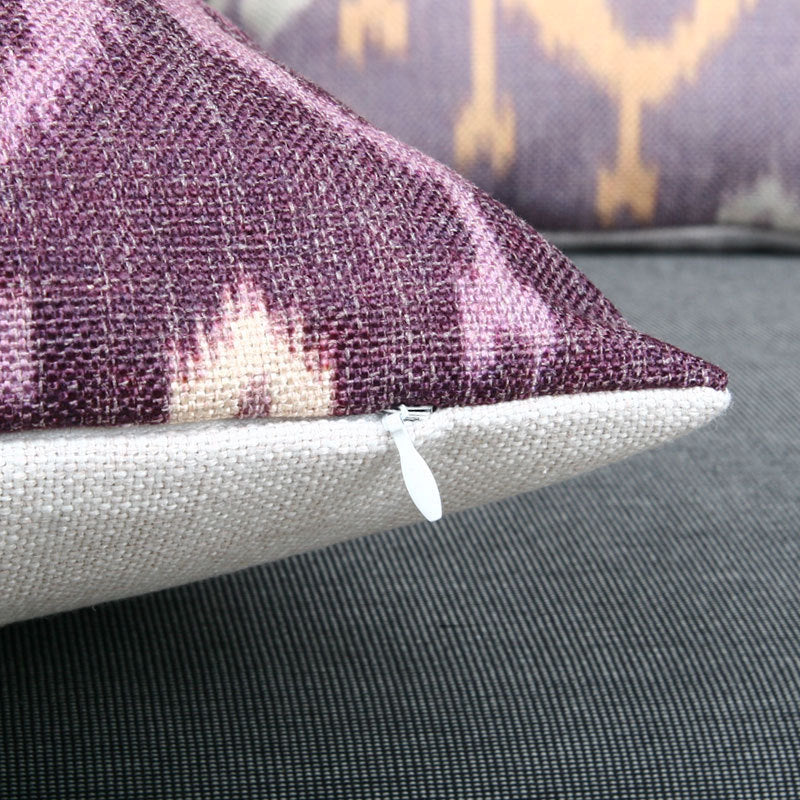 Ikat-Print Quadratischer Dekokissenbezug mit verdecktem Reißverschluss
