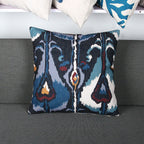 Ikat-Print Quadratischer Dekokissenbezug mit verdecktem Reißverschluss
