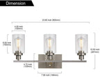 3-flammige Zylinder-Wandleuchte im Retro-Industriestil