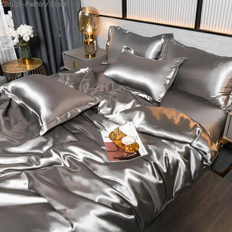 Luxury Solid Satin Duvet Cover