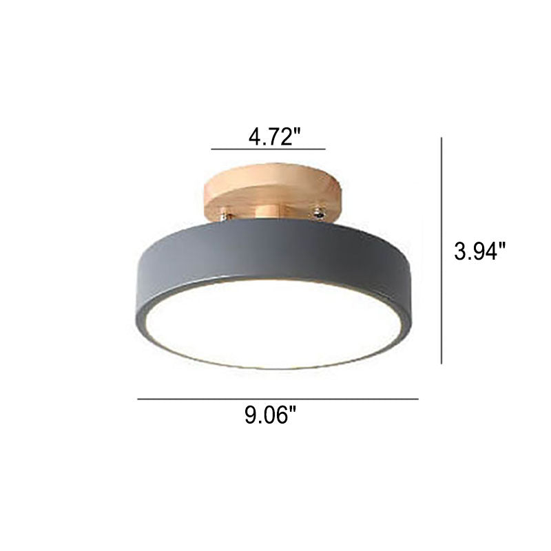 Deckenleuchte Holz Acryl 30 cm LED flach für Schlafzimmer Flur