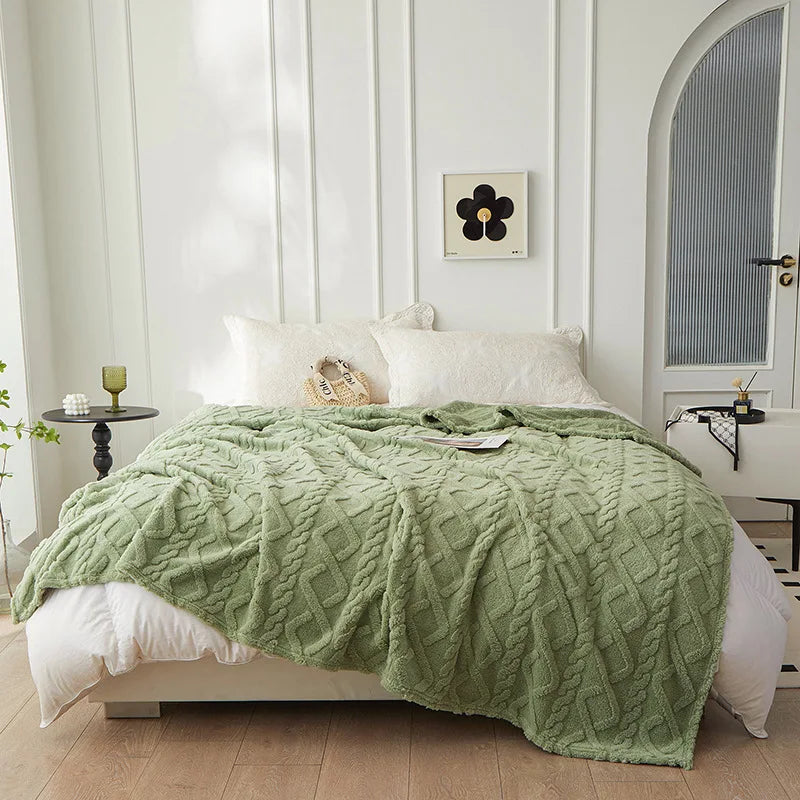 Luxuriöse Decke aus Lammfellimitat für das Schlafzimmer