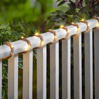 100/200 LED-Lichterkette aus Hanfseil, solar- oder batteriebetrieben
