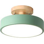 Deckenleuchte Holz Acryl 30 cm LED flach für Schlafzimmer Flur