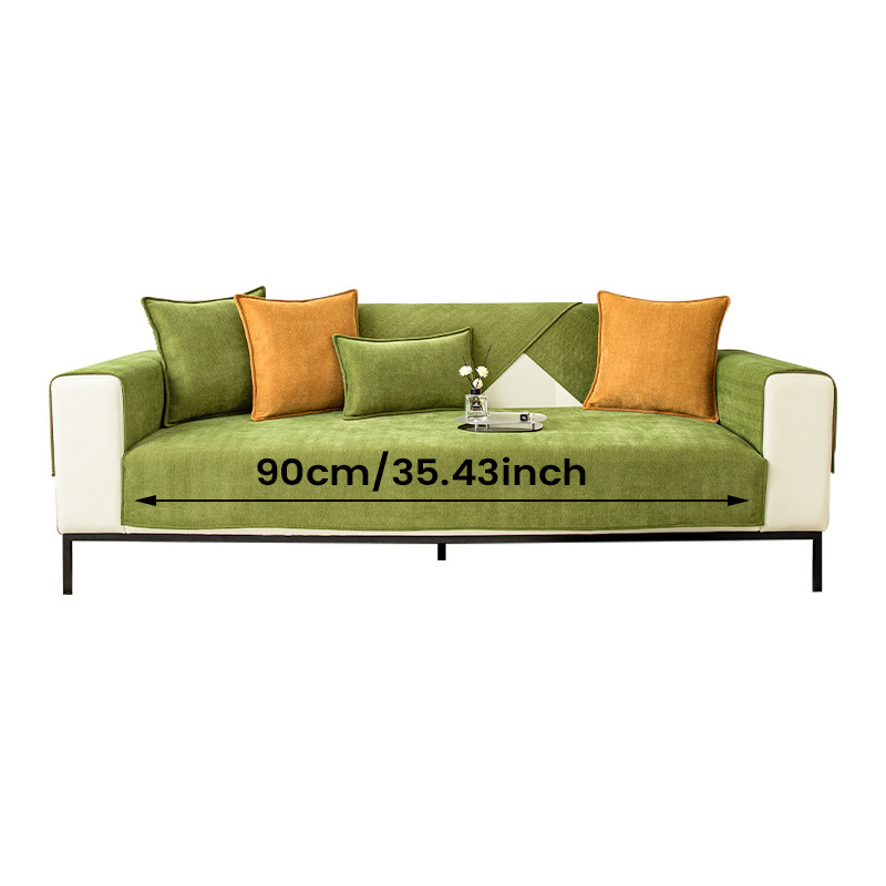 Wellen-Check Chenille-Stoff Sofabezug