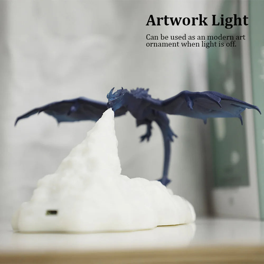 3D-Druck LED-Feuerdrachen-Nachtlampe