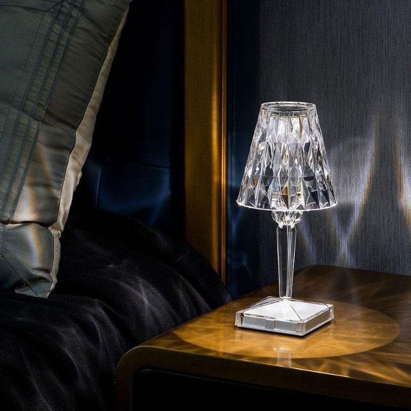 Kristall-Tischleuchte mit Touch-Steuerung - LumeCrystal