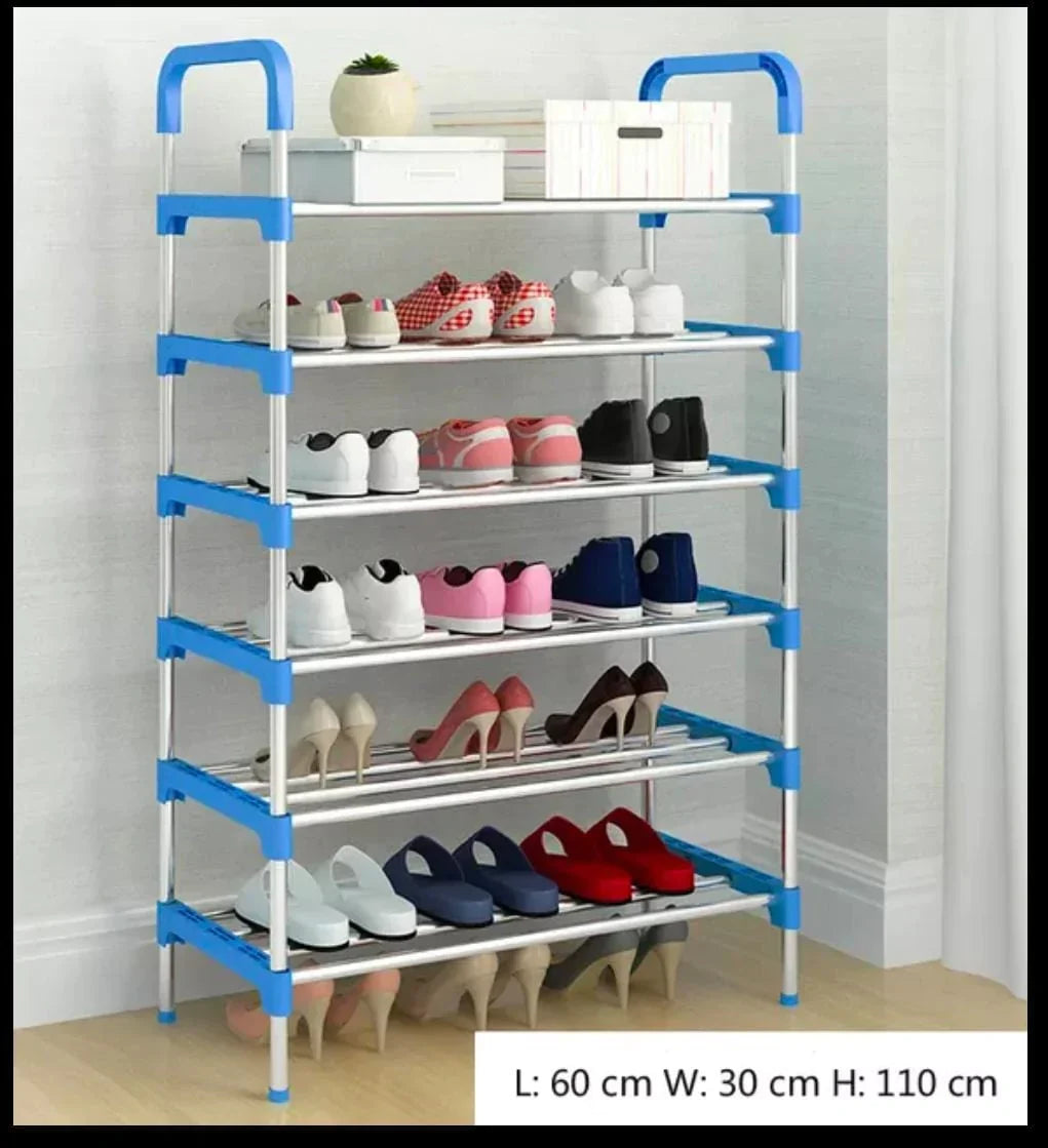 Schuhregal aus Stahl, 6 Ebenen