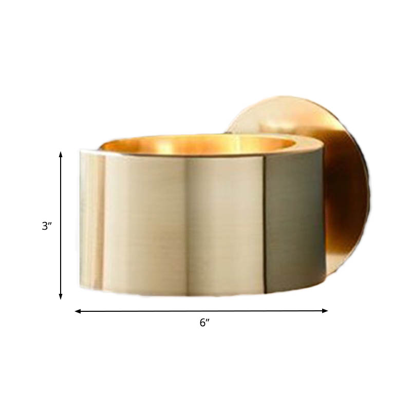 Minimalistische Wandleuchte aus Metall, 1-flammig, Gold