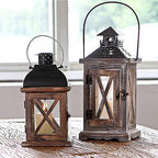 Fenster-Laterne im Antik-Stil mit Holzrahmen und Metalldach