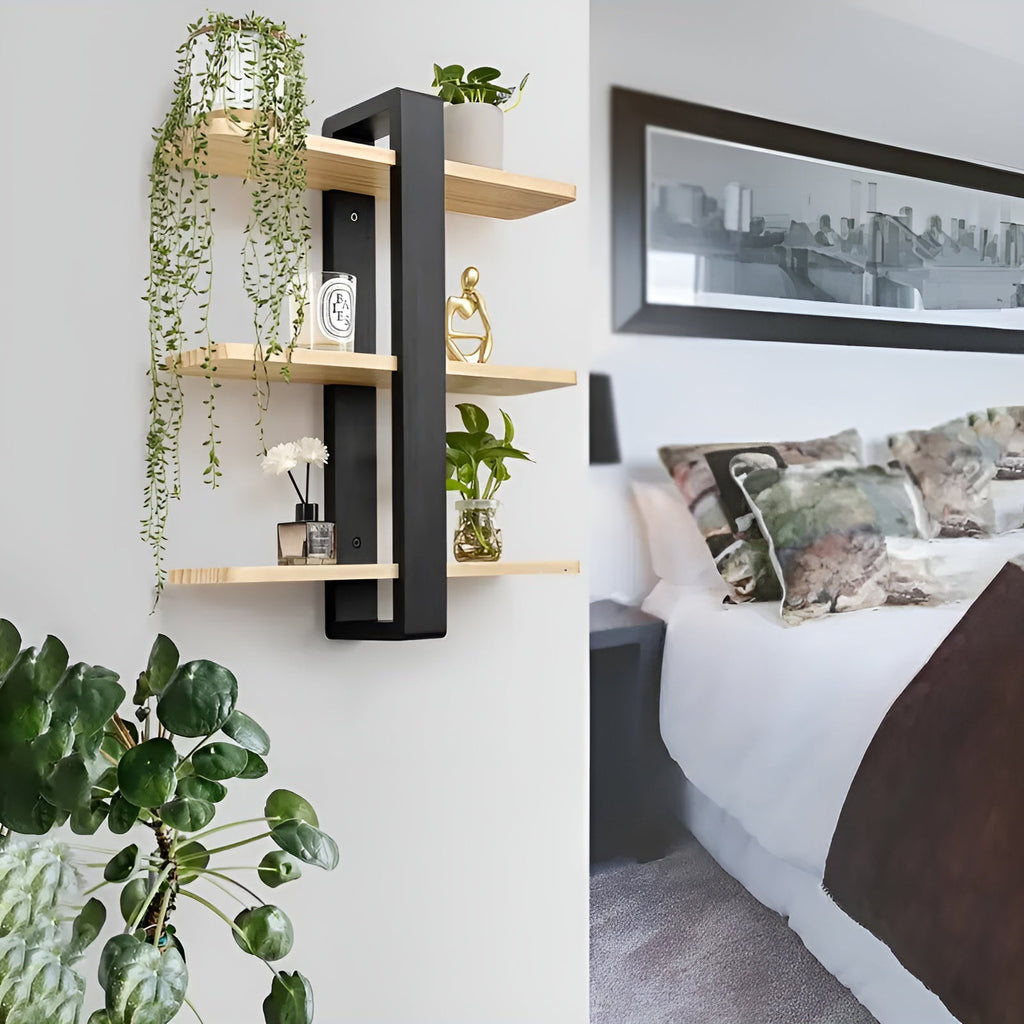 NordWood 3-Level Solid Pine Wall Shelf