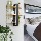 NordWood 3-Level Solid Pine Wall Shelf