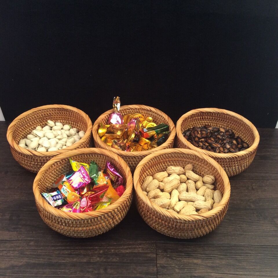 Handcrafted Decorative Rattan Fruit Basket