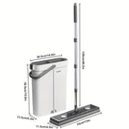 Flachmopp-Set mit Eimer und Auswringsystem