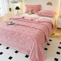 Leaf Embroidery Fleece Blanket – Soft Microfiber Throw for Cozy Comfort and Year-Round Use 1