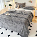 Variant image for Leaf Embroidery Fleece Blanket – Soft Microfiber Throw for Cozy Comfort and Year-Round Use-17