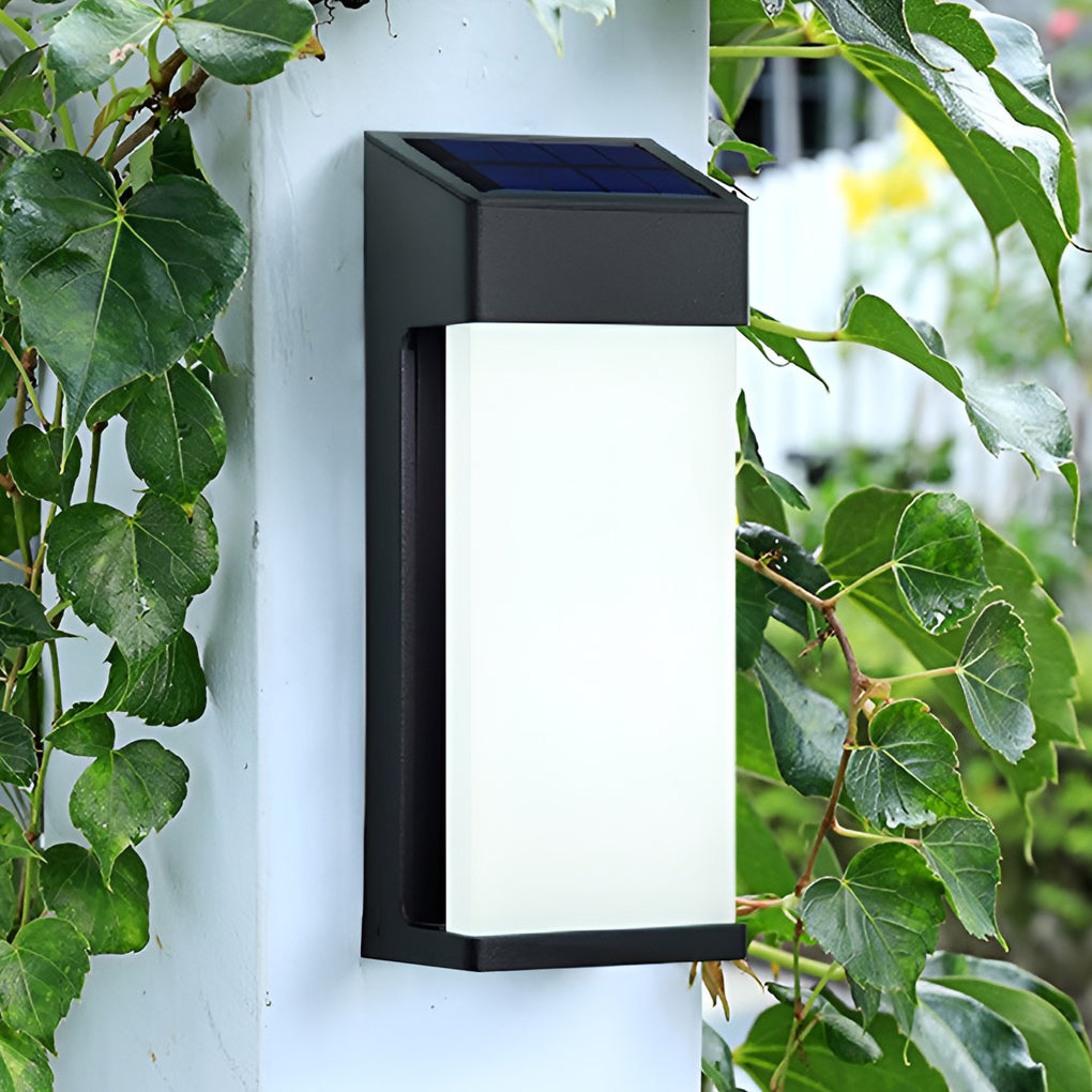 2er-Set rechteckige, wasserdichte Solar-Wandleuchten