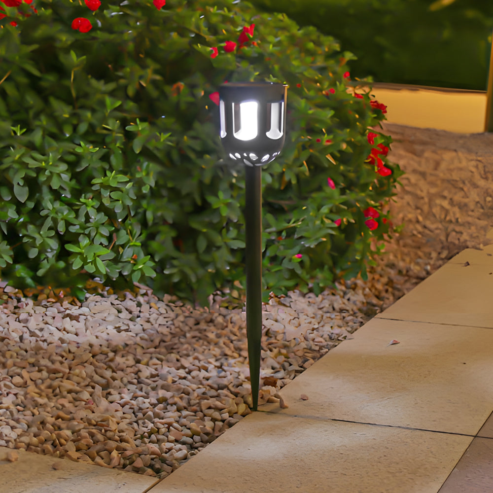 4er-Set moderne schwarze Solar-LED-Wegleuchten