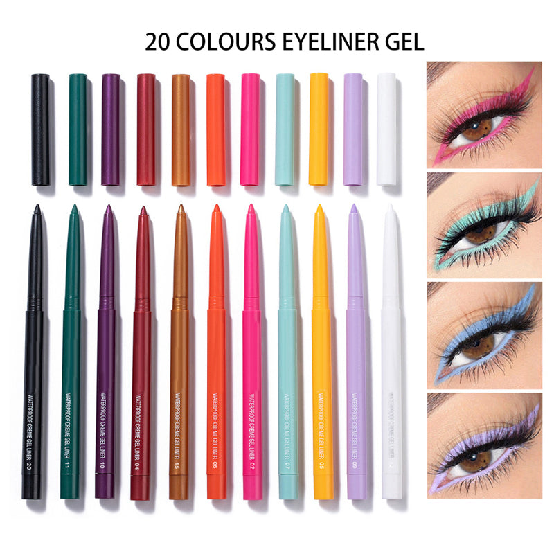20-teiliges farbiges Eyeliner-Stift-Set