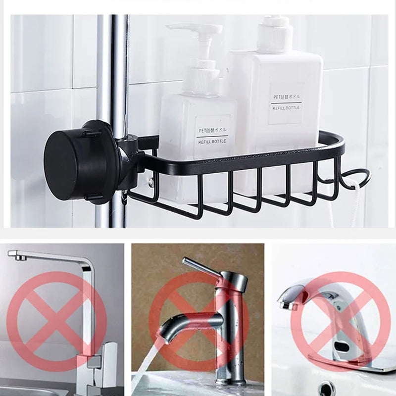 Shower Holder for Shampoo & Soap – Stainless Aluminium – No Drilling