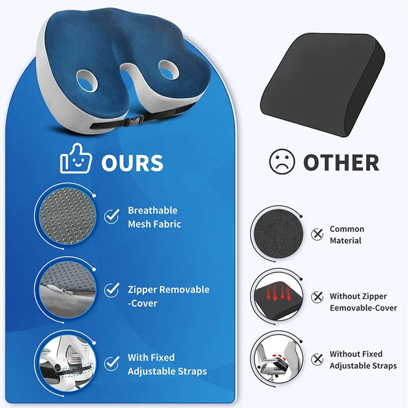 Memory Foam Sit Bone Relief Seat Cushion