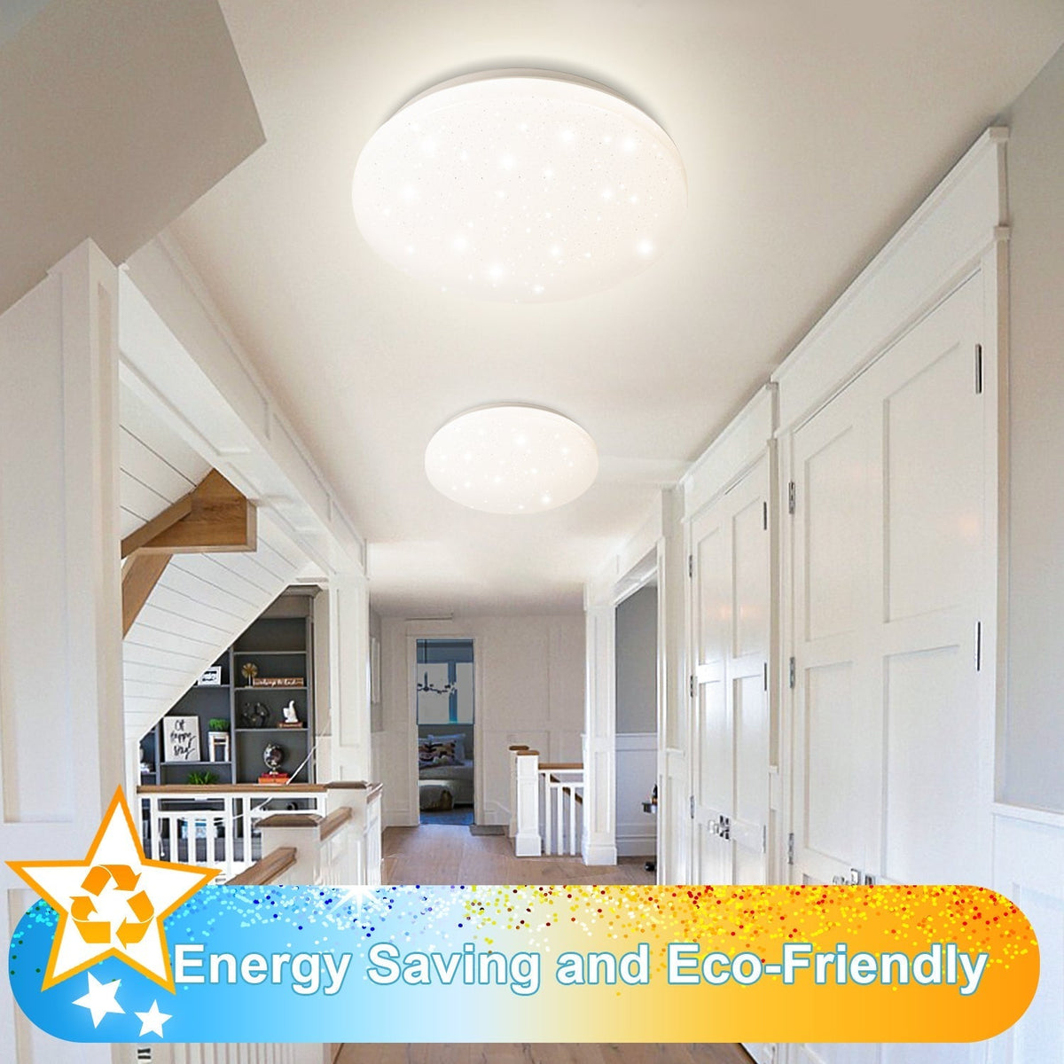 24W LED-Deckenleuchte mit Sternenhimmel-Effekt, dimmbar