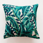 Tropical Leaf Print Decorative Pillow