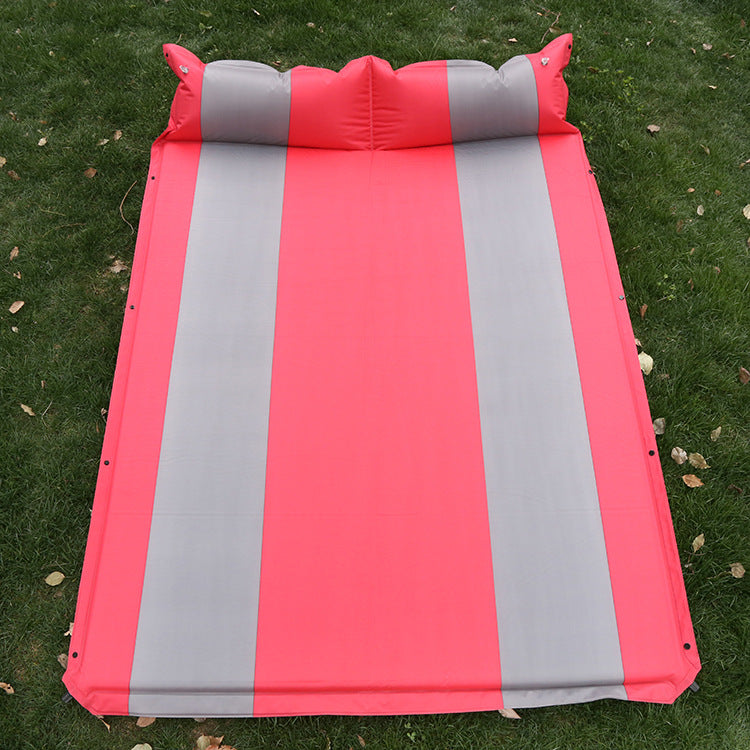 Selbstaufblasende Doppel-Campingmatte mit integriertem Kopfkissen