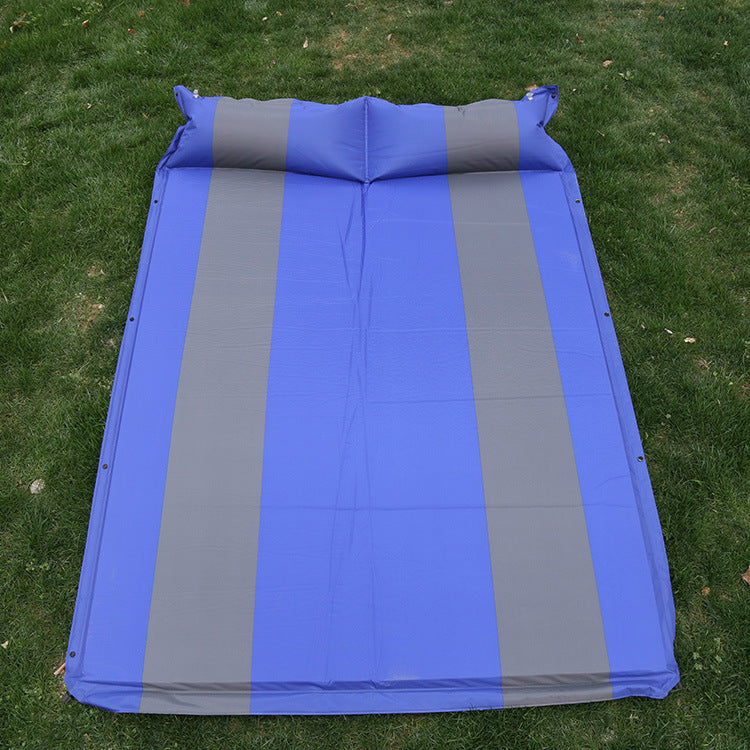 Selbstaufblasende Doppel-Campingmatte mit integriertem Kopfkissen