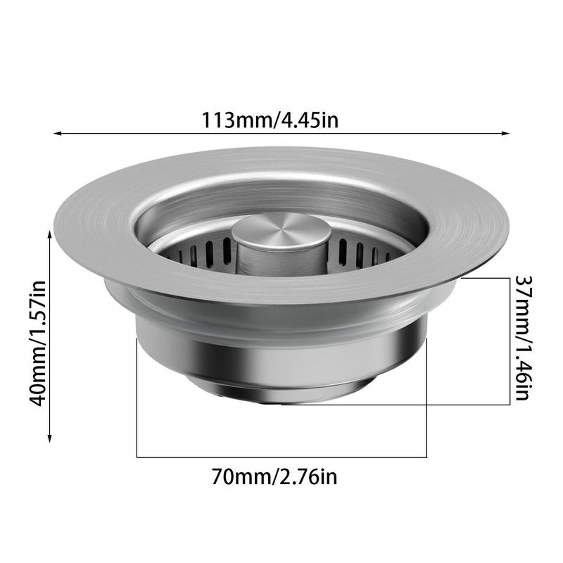 Upgrade 3-in-1 Kitchen Sink Drain Strainer